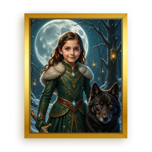 Make Your 10x08 Inches 'The Wolf Princess' Canvas Even More Special, Add a Beautiful Premium Frame & Make It Truly Gift-Ready!