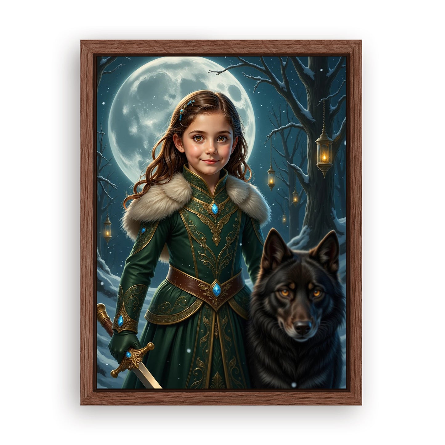 Make Your 12x16 Inches 'The Wolf Princess' Canvas Even More Special, Add a Beautiful Premium Frame & Make It Truly Gift-Ready!
