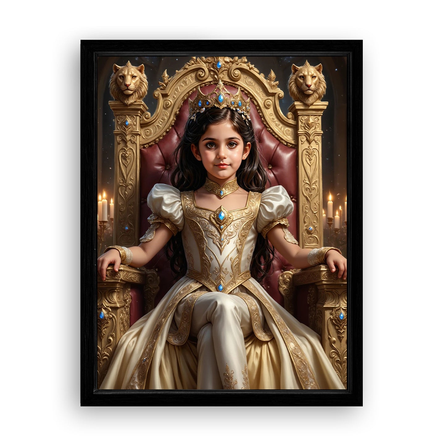 Make Your 18x24 Inches 'The Lionheart Queen' Canvas Even More Special, Add a Beautiful Premium Frame & Make It Truly Gift-Ready!
