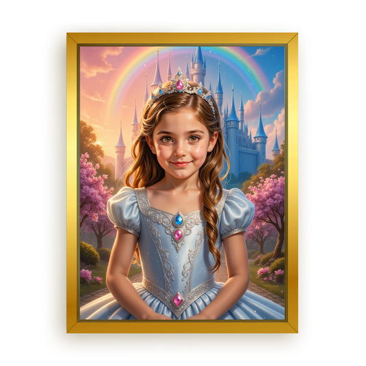 Save 33% When You Add A Frame To Your 12x16 'The Rainbow Princess' Canvas Now