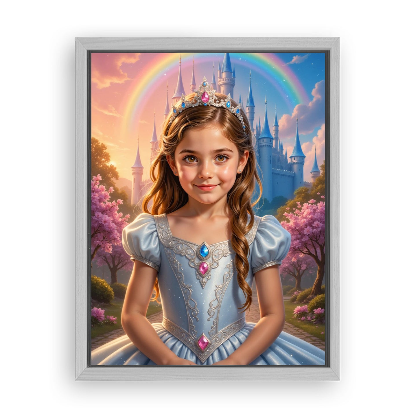 Save 33% When You Add A Frame To Your 18x24 'The Rainbow Princess' Canvas Now