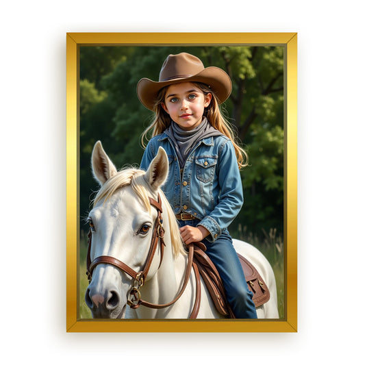 Save 33% When You Add A Frame To Your 18x24 'The Rodeo Princess' Canvas Now