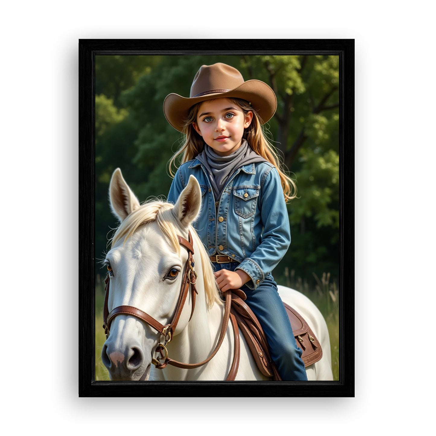 Save 33% When You Add A Frame To Your 12x16 'The Rodeo Princess' Canvas Now