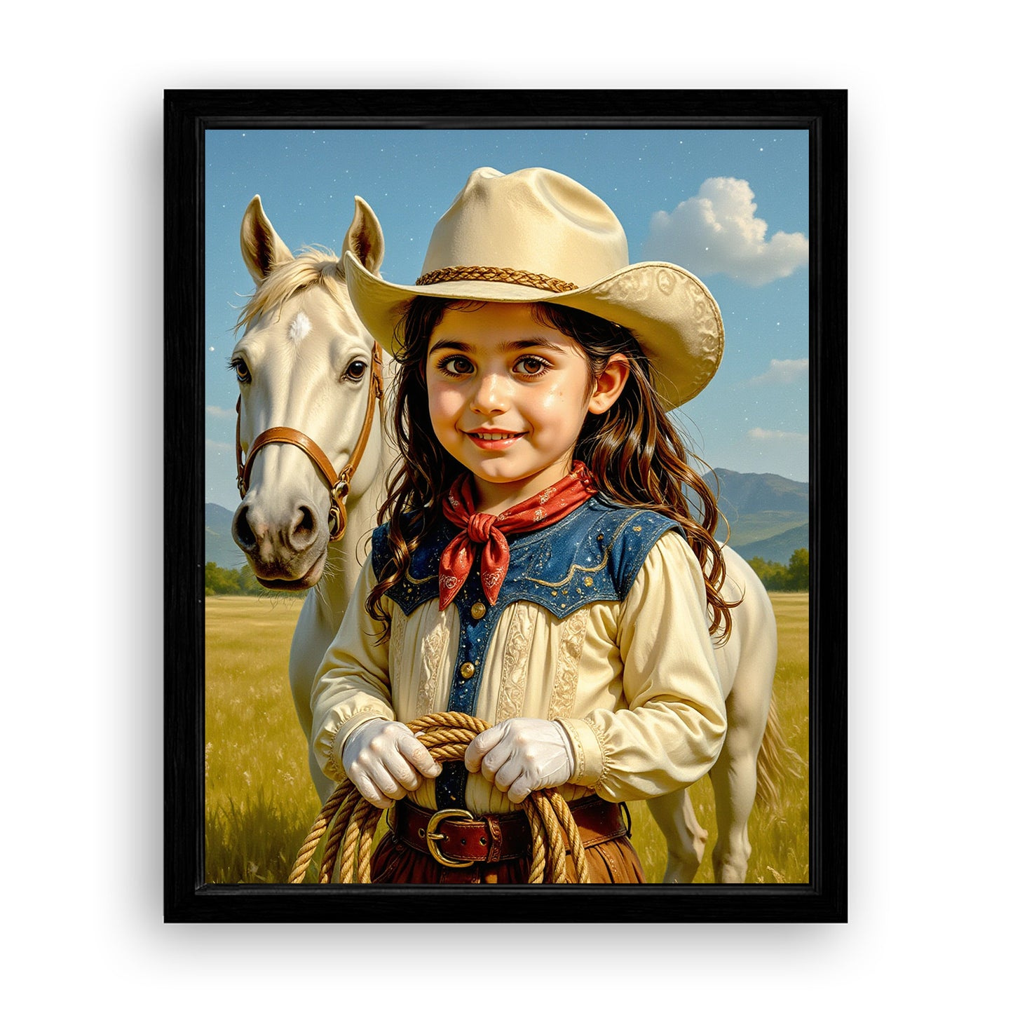 Make Your 16x20 Inches 'The Lasso Princess' Canvas Even More Special, Add a Beautiful Premium Frame & Make It Truly Gift-Ready!