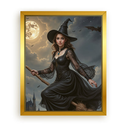Save 33% When You Add A Frame To Your 16x20 'The Poised Witch' Canvas Now
