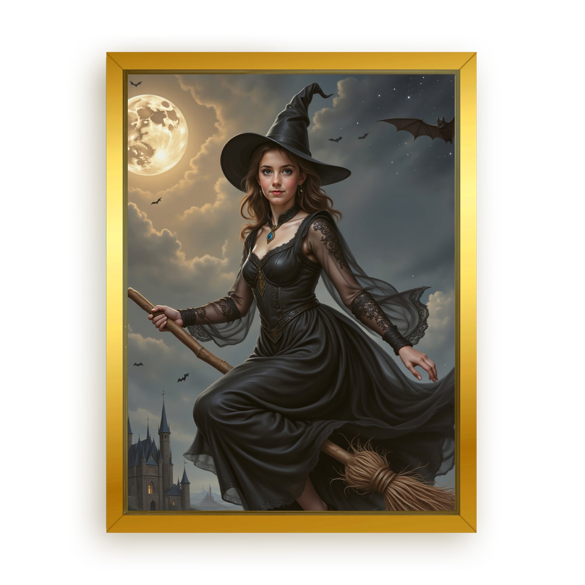Save 33% When You Add A Frame To Your 18x24 'The Poised Witch' Canvas Now