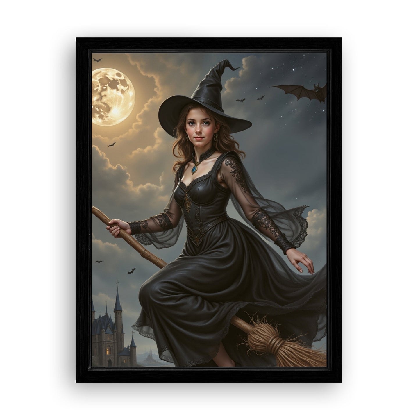 Save 33% When You Add A Frame To Your 18x24 'The Poised Witch' Canvas Now