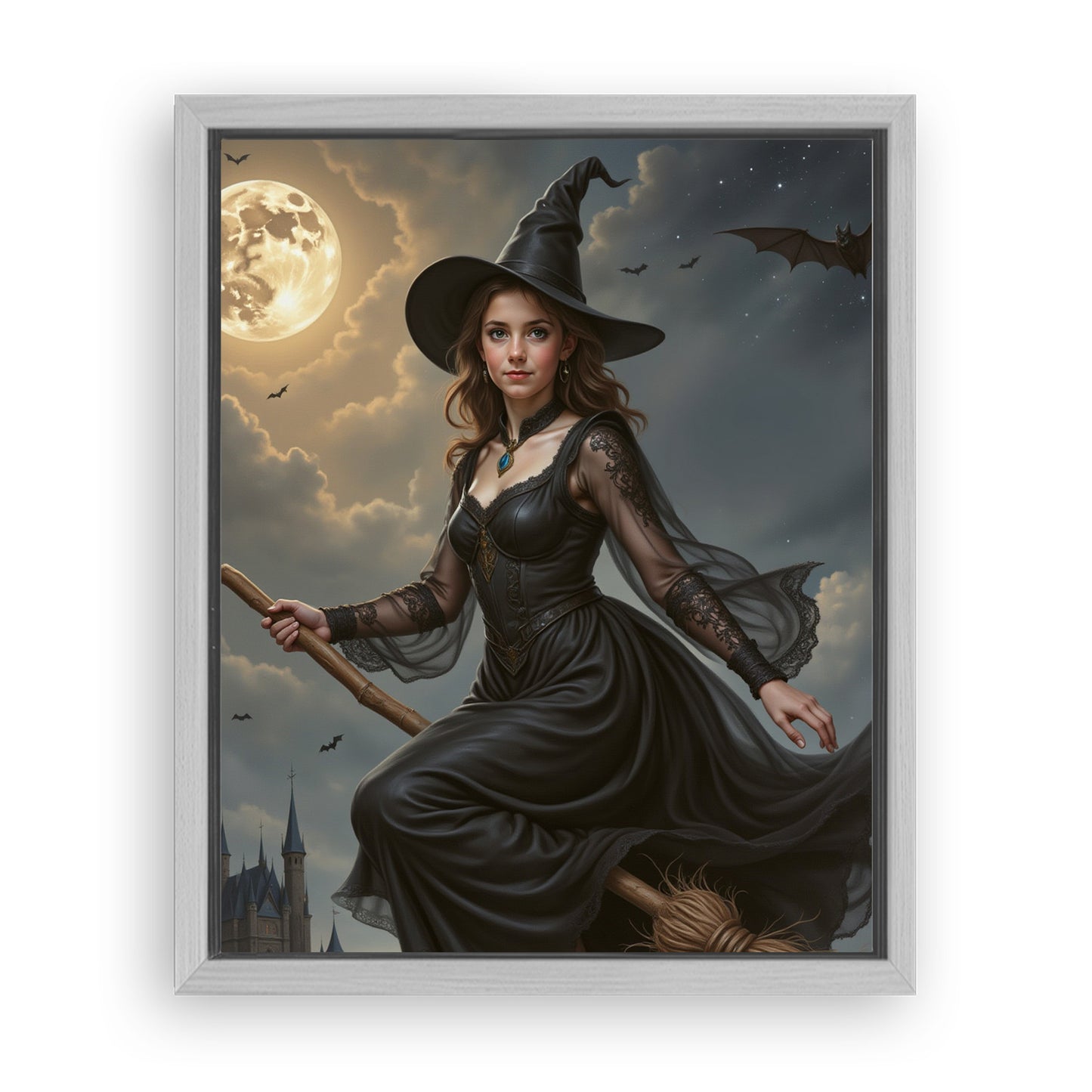 Save 33% When You Add A Frame To Your 10x08 'The Poised Witch' Canvas Now