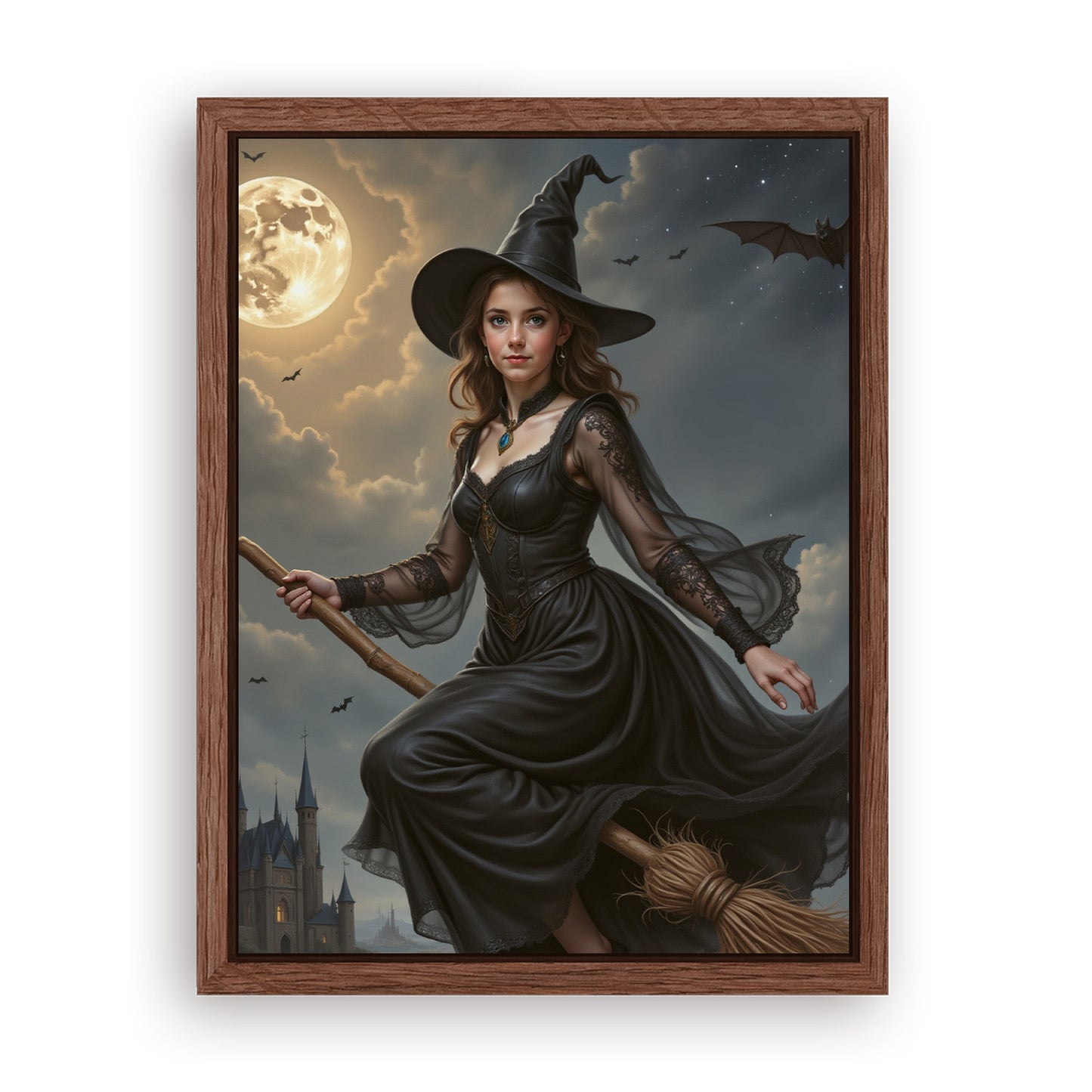 Save 33% When You Add A Frame To Your 18x24 'The Poised Witch' Canvas Now