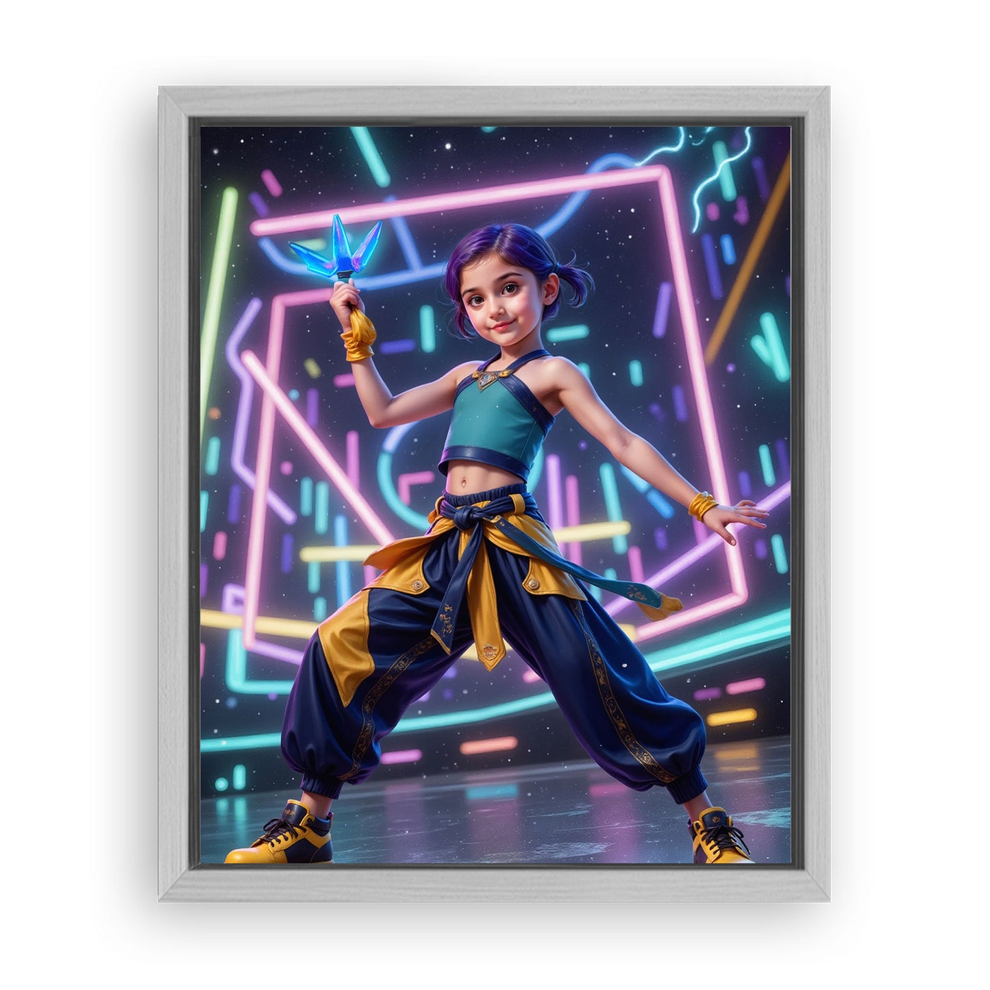 Save 33% When You Add A Frame To Your 16x20 'K-pop Aqua Hex' Canvas Now