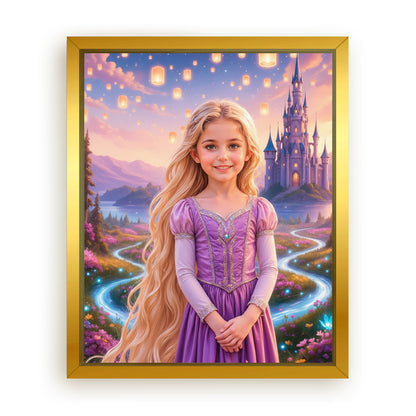 Save 33% When You Add A Frame To Your 16x20 'The Golden Hair princess' Canvas Now