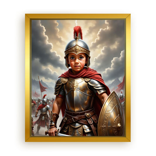 Save 33% When You Add A Frame To Your 16x20 'The Greek Spartan' Canvas Now