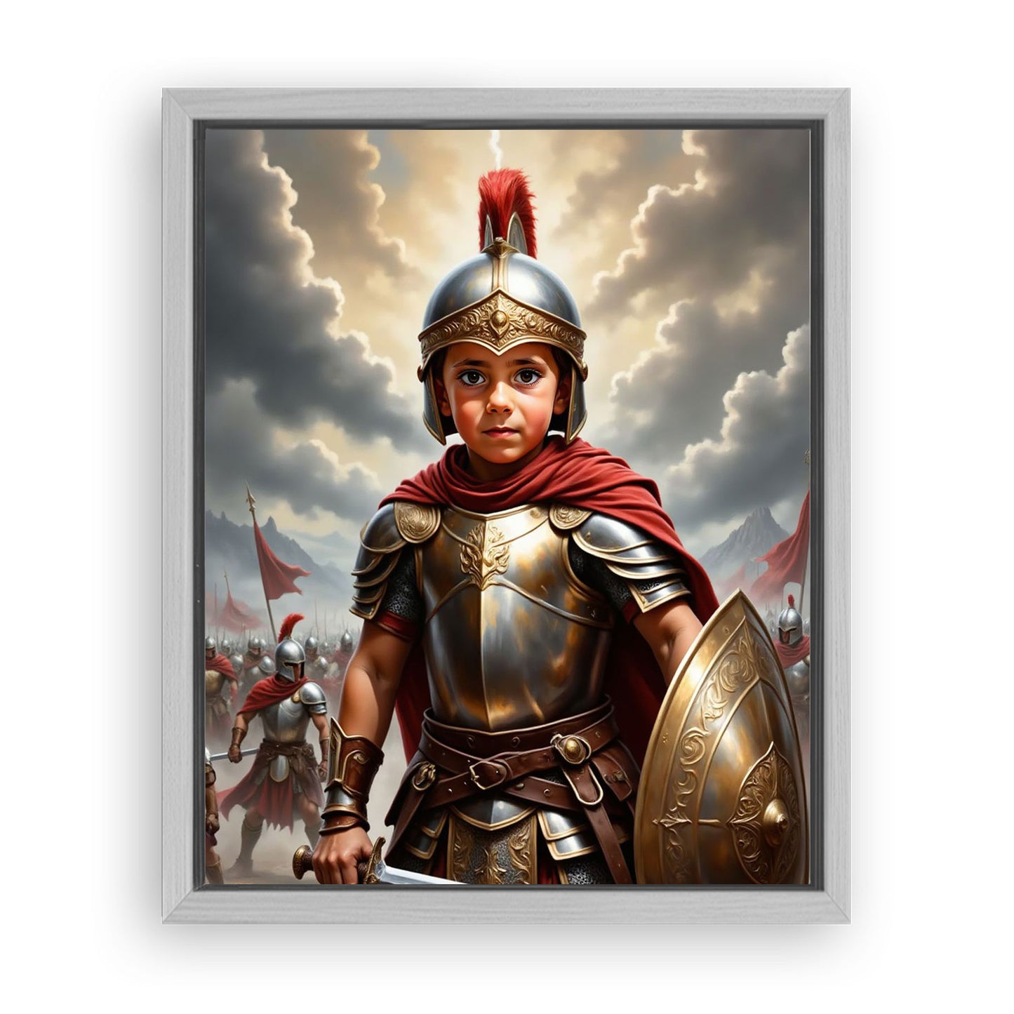 Save 33% When You Add A Frame To Your 10x08 'The Greek Spartan' Canvas Now