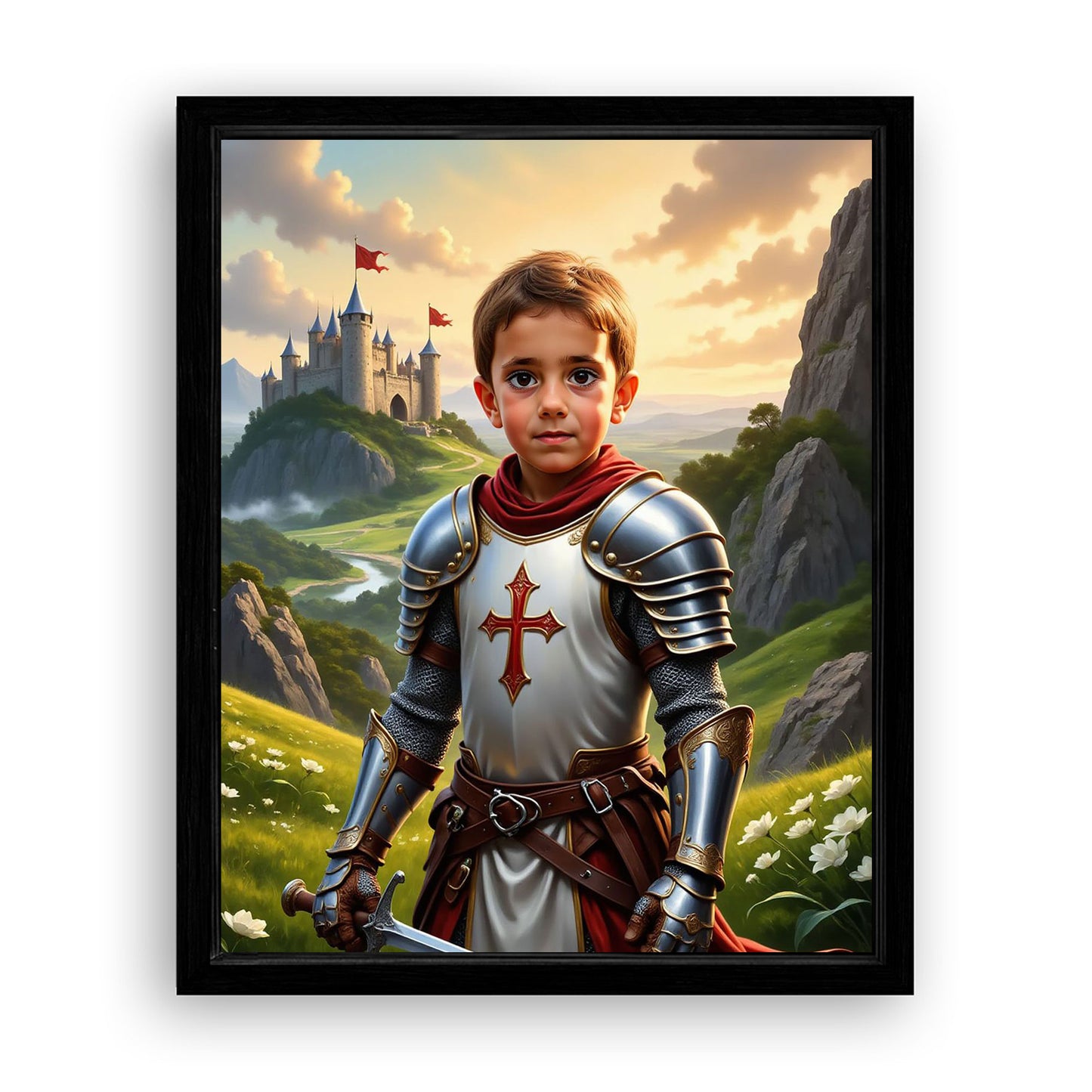 Save 33% When You Add A Frame To Your 16x20 'The Knight Crusader' Canvas Now