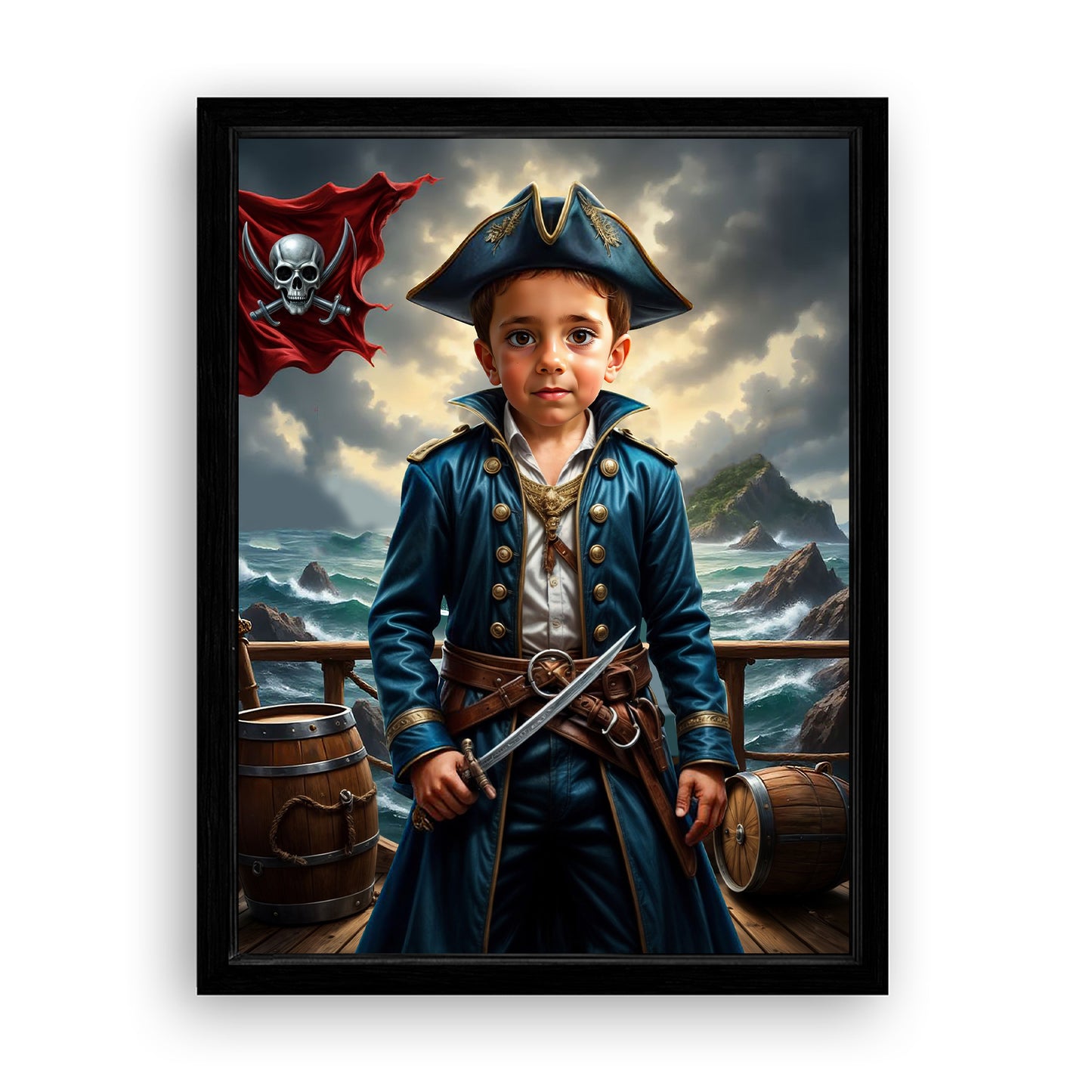 Make Your 18x24 Inches 'The Daring Pirate Captain' Canvas Even More Special, Add a Beautiful Premium Frame & Make It Truly Gift-Ready!