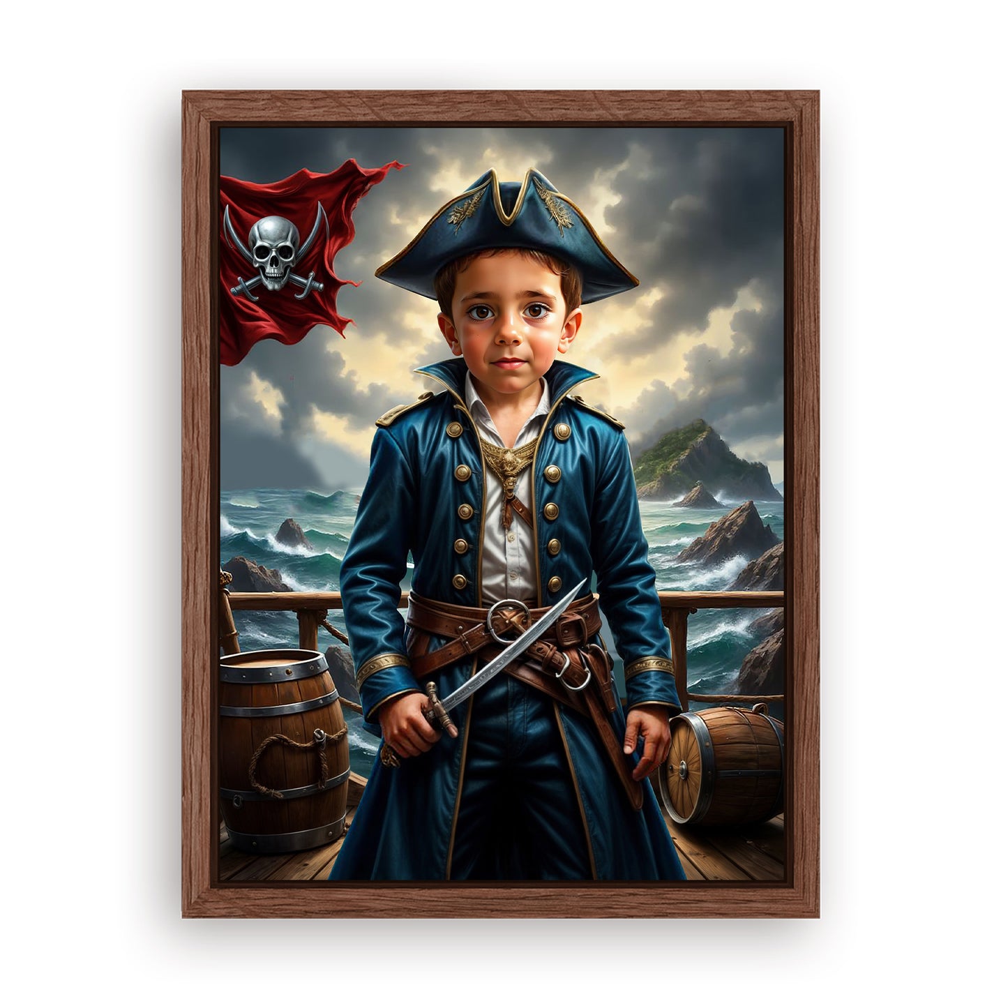 Make Your 18x24 Inches 'The Daring Pirate Captain' Canvas Even More Special, Add a Beautiful Premium Frame & Make It Truly Gift-Ready!
