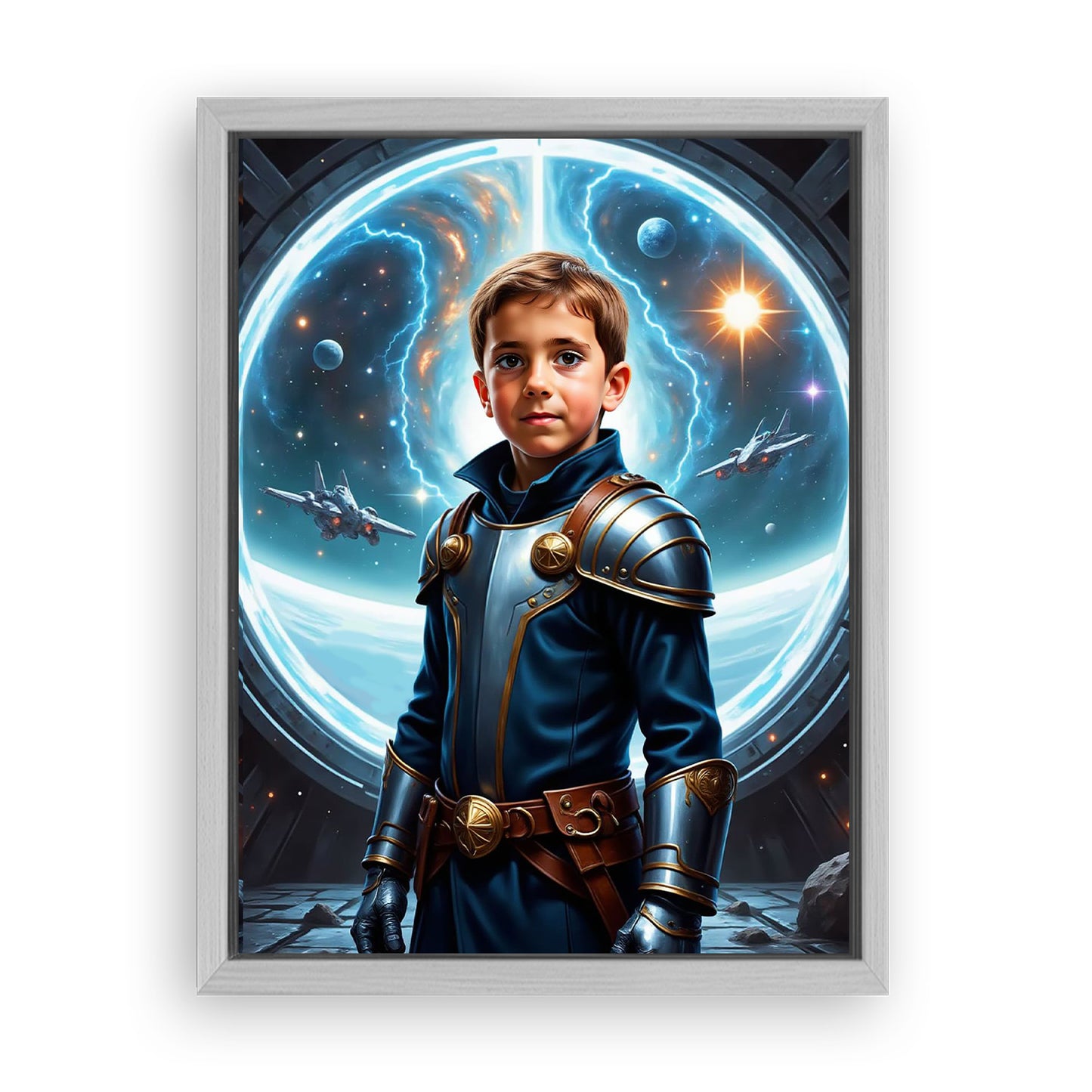 Make Your 12x16 Inches 'The Galactic Admiral' Canvas Even More Special, Add a Beautiful Premium Frame & Make It Truly Gift-Ready!