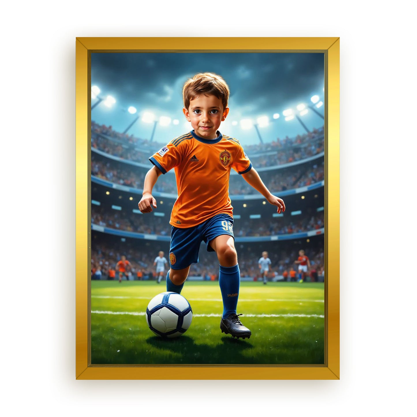Save 33% When You Add A Frame To Your 12x16 'The Soccer Star' Canvas Now