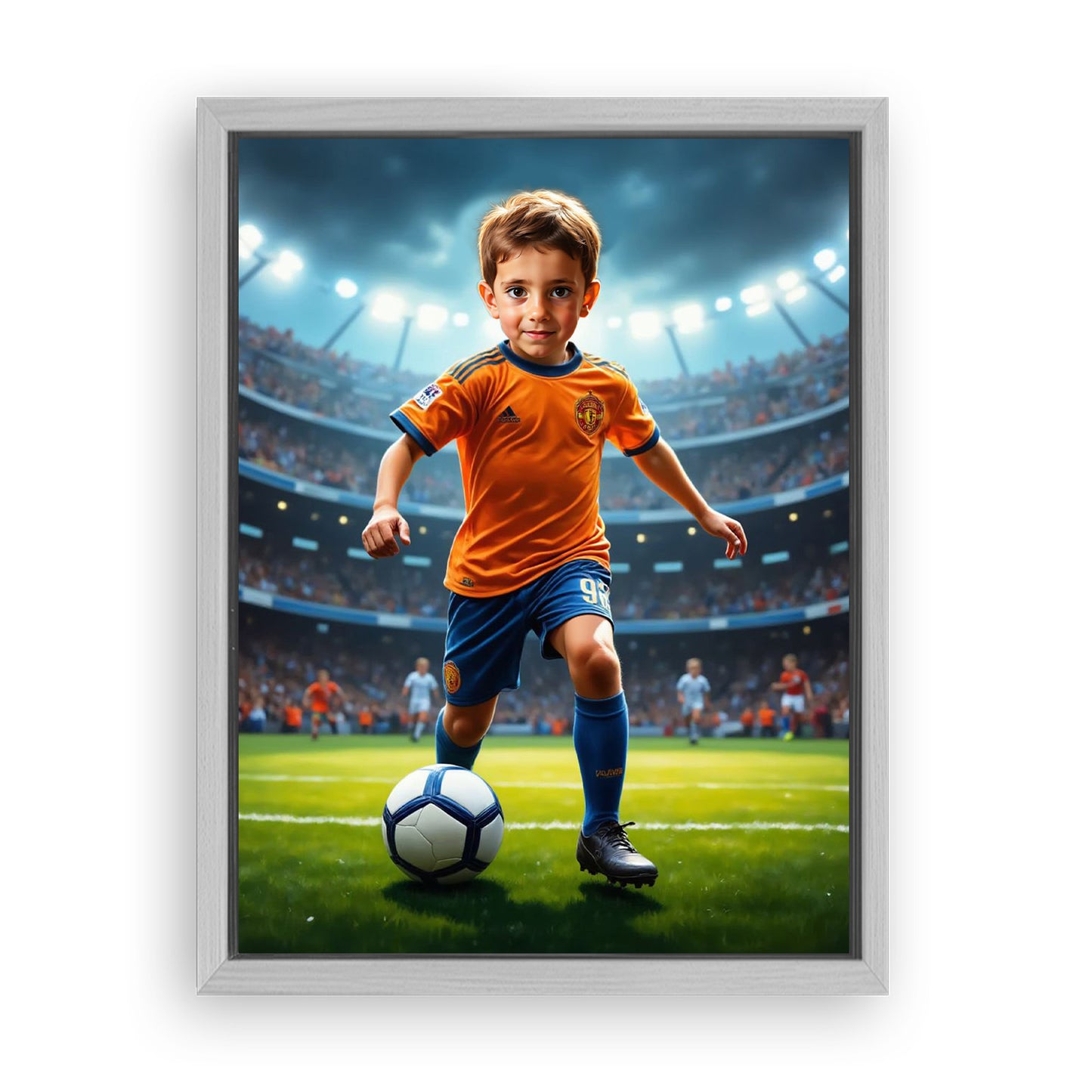 Save 33% When You Add A Frame To Your 18x24 'The Soccer Star' Canvas Now