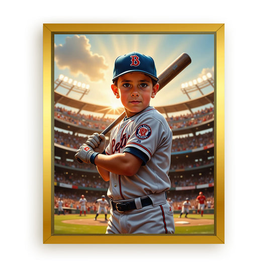 Save 33% When You Add A Frame To Your 16x20 'The Baseball Slugger' Canvas Now