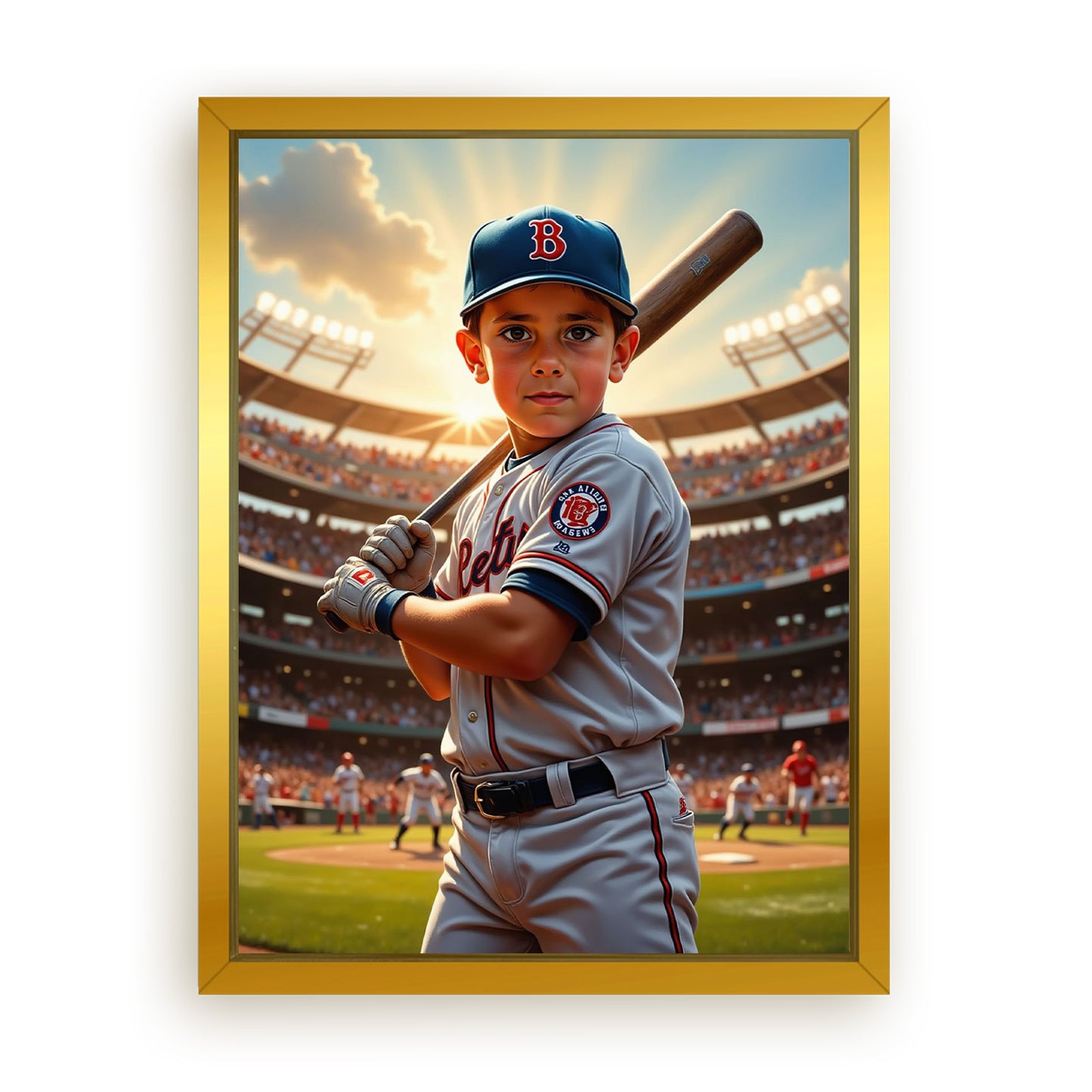 Save 33% When You Add A Frame To Your 12x16 'The Baseball Slugger' Canvas Now