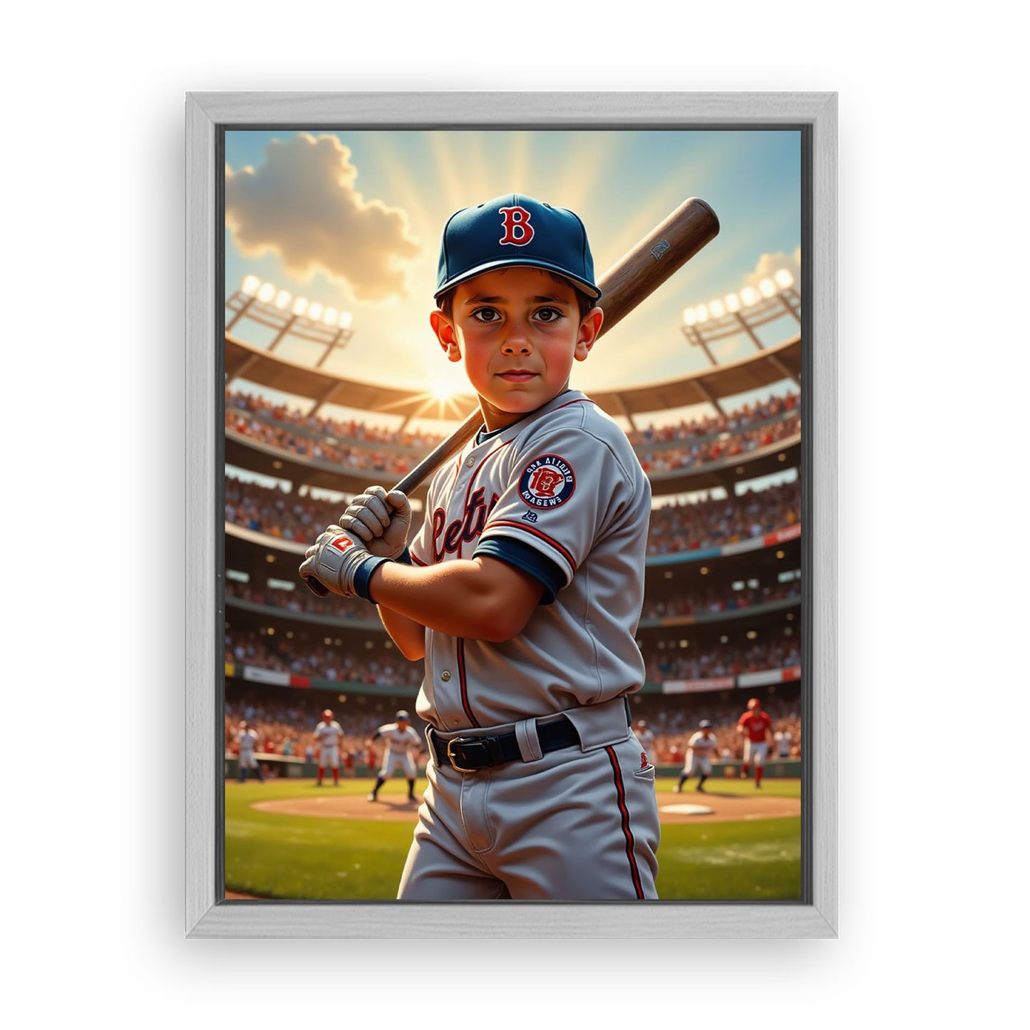 Save 33% When You Add A Frame To Your 18x24 'The Baseball Slugger' Canvas Now