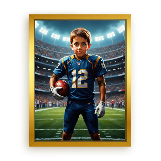 Save 33% When You Add A Frame To Your 12x16 'The Quarterback' Canvas Now
