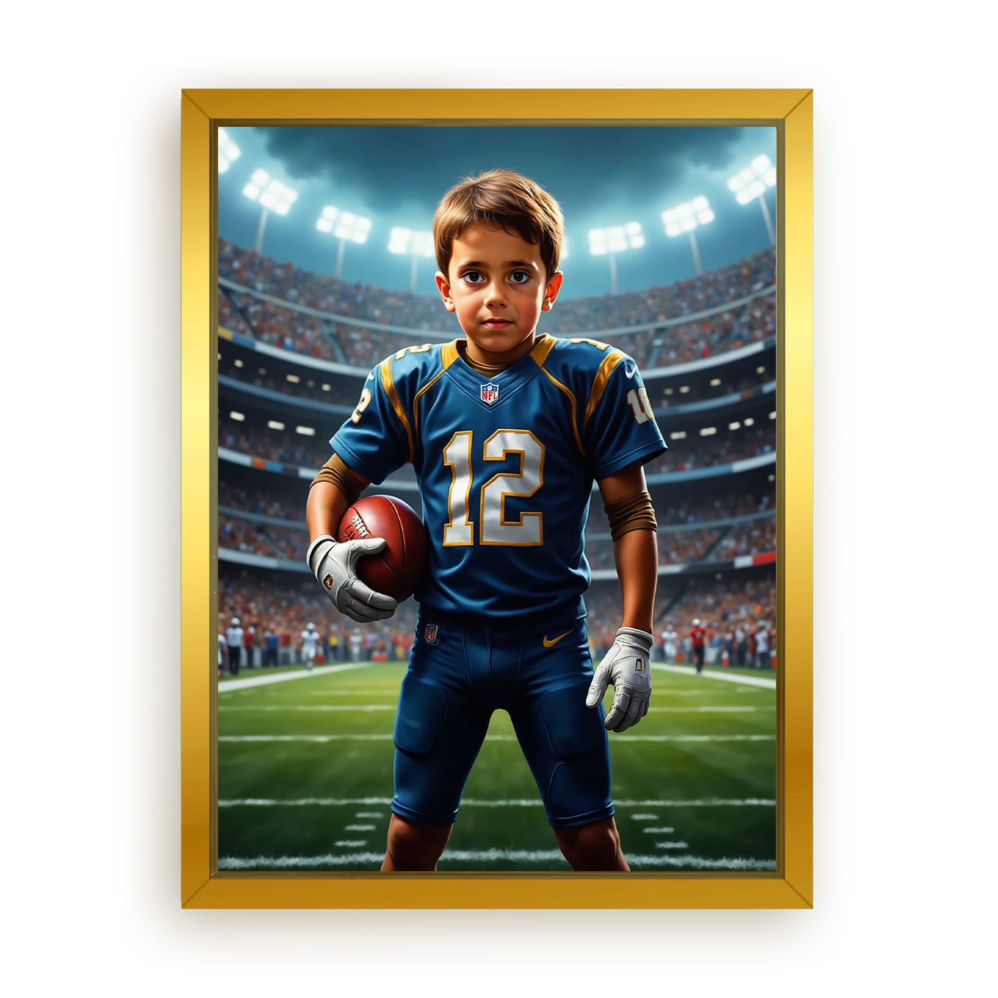 Save 33% When You Add A Frame To Your 18x24 'The Quarterback' Canvas Now