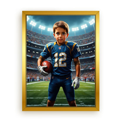 Save 33% When You Add A Frame To Your 18x24 'The Quarterback' Canvas Now