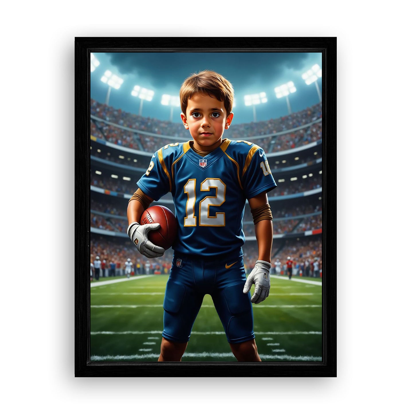 Save 33% When You Add A Frame To Your 12x16 'The Quarterback' Canvas Now