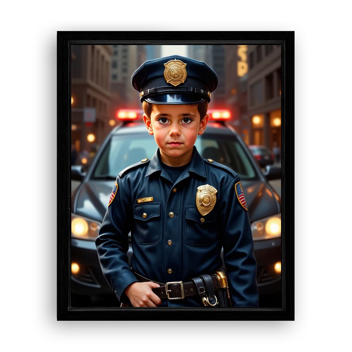 Save 33% When You Add A Frame To Your 10x08 'The Police Chief' Canvas Now
