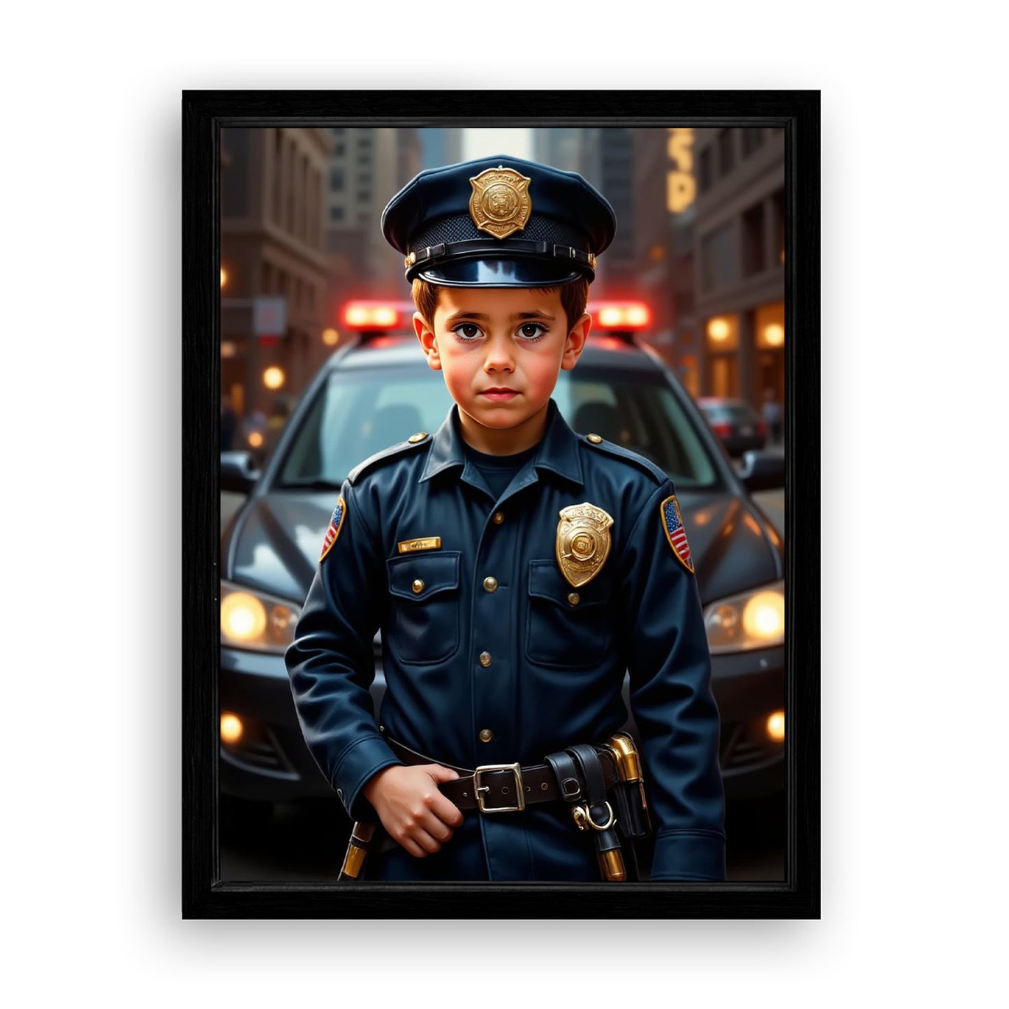 Save 33% When You Add A Frame To Your 18x24 'The Police Chief' Canvas Now