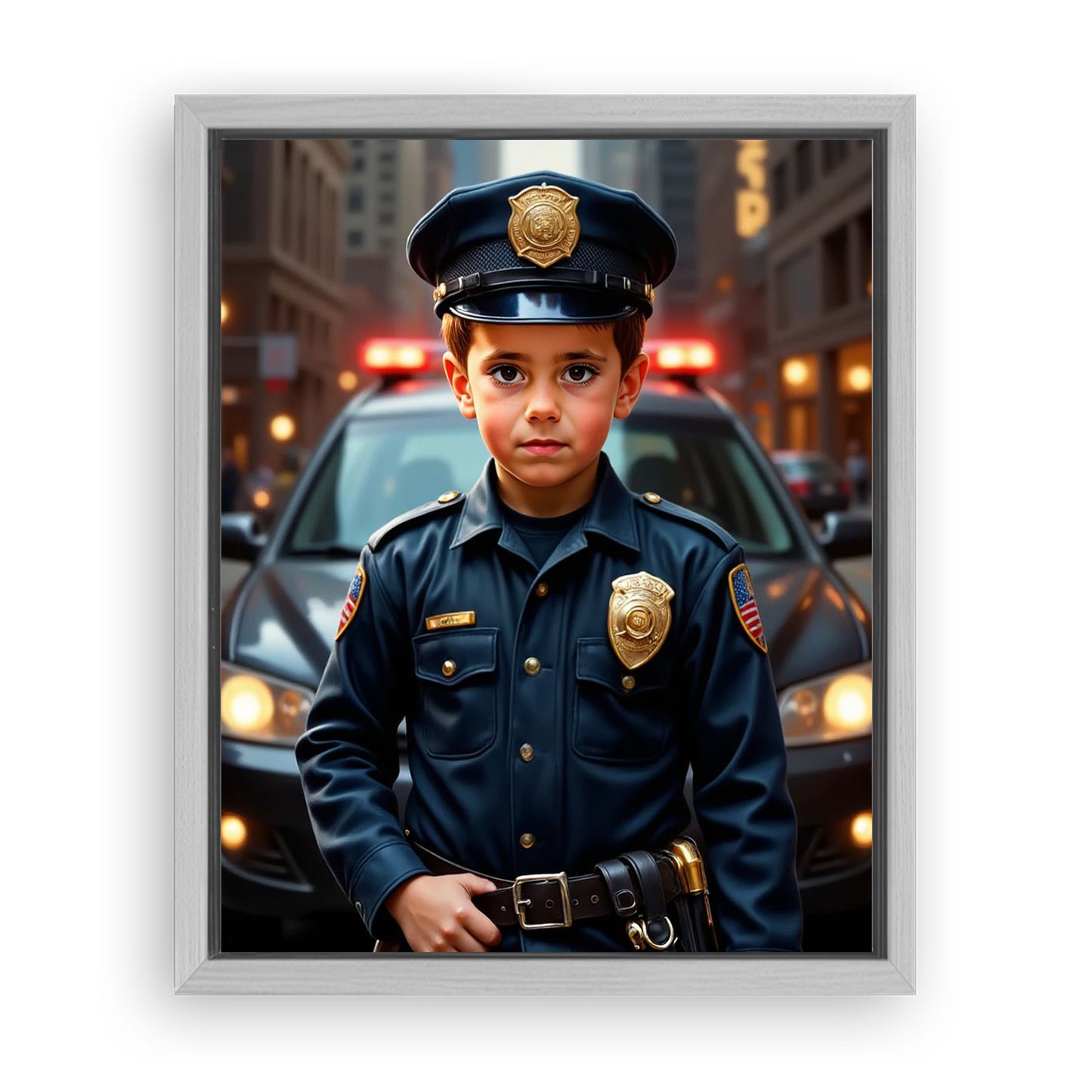 Save 33% When You Add A Frame To Your 10x08 'The Police Chief' Canvas Now