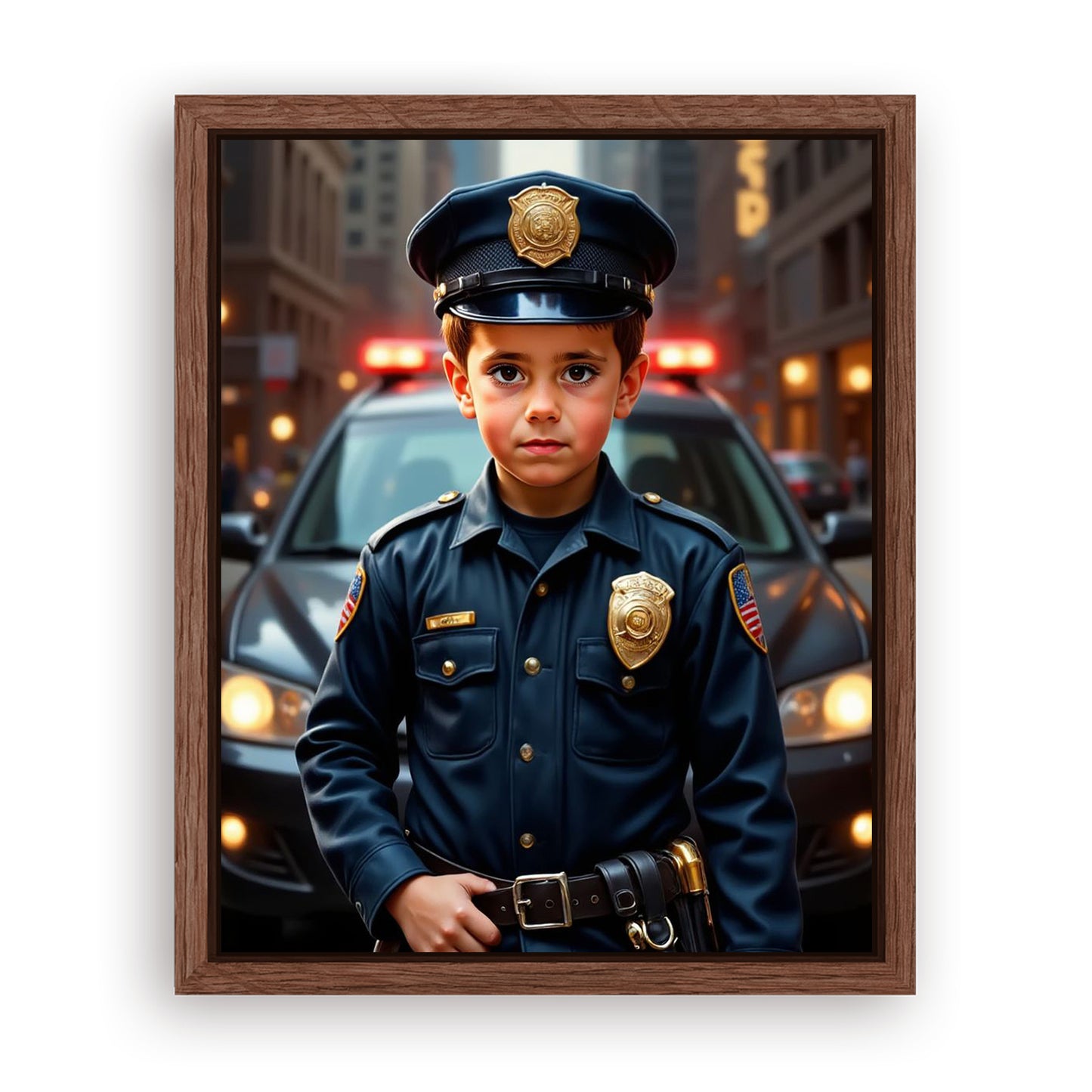 Save 33% When You Add A Frame To Your 10x08 'The Police Chief' Canvas Now