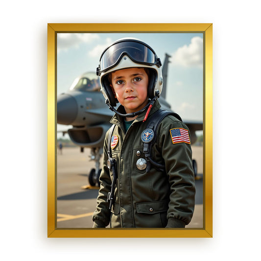 Make Your 12x16 Inches 'Top Gun Pilot' Canvas Even More Special, Add a Beautiful Premium Frame & Make It Truly Gift-Ready!