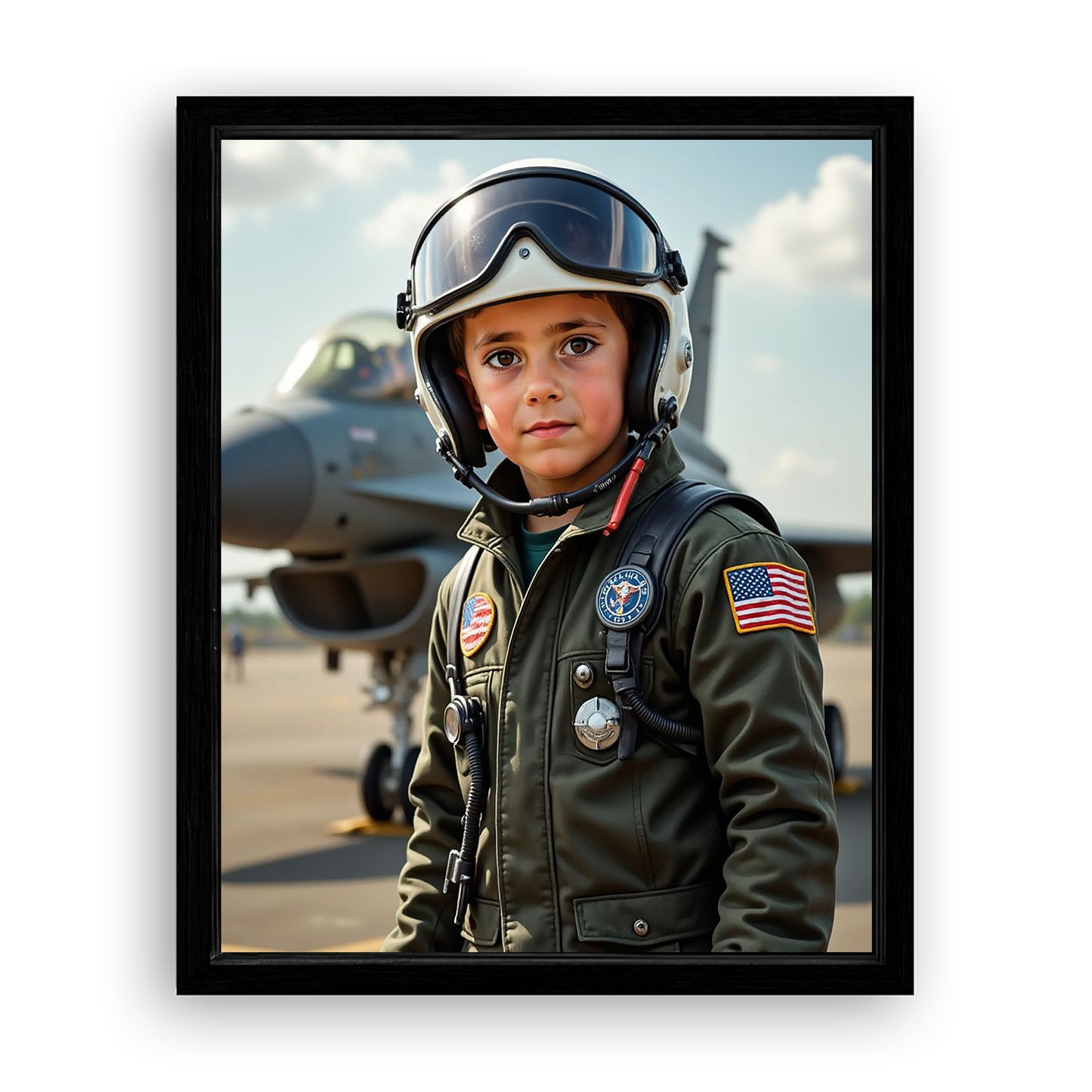 Save 33% When You Add A Frame To Your 16x20 'Top Gun Pilot' Canvas Now