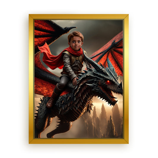 Save 33% When You Add A Frame To Your 12x16 'The Dragon Rider' Canvas Now
