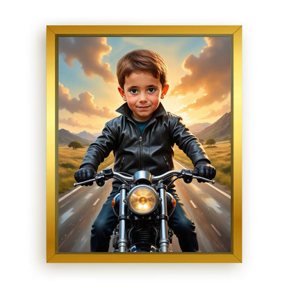 Make Your 10x08 Inches 'Biker' Canvas Even More Special, Add a Beautiful Premium Frame & Make It Truly Gift-Ready!