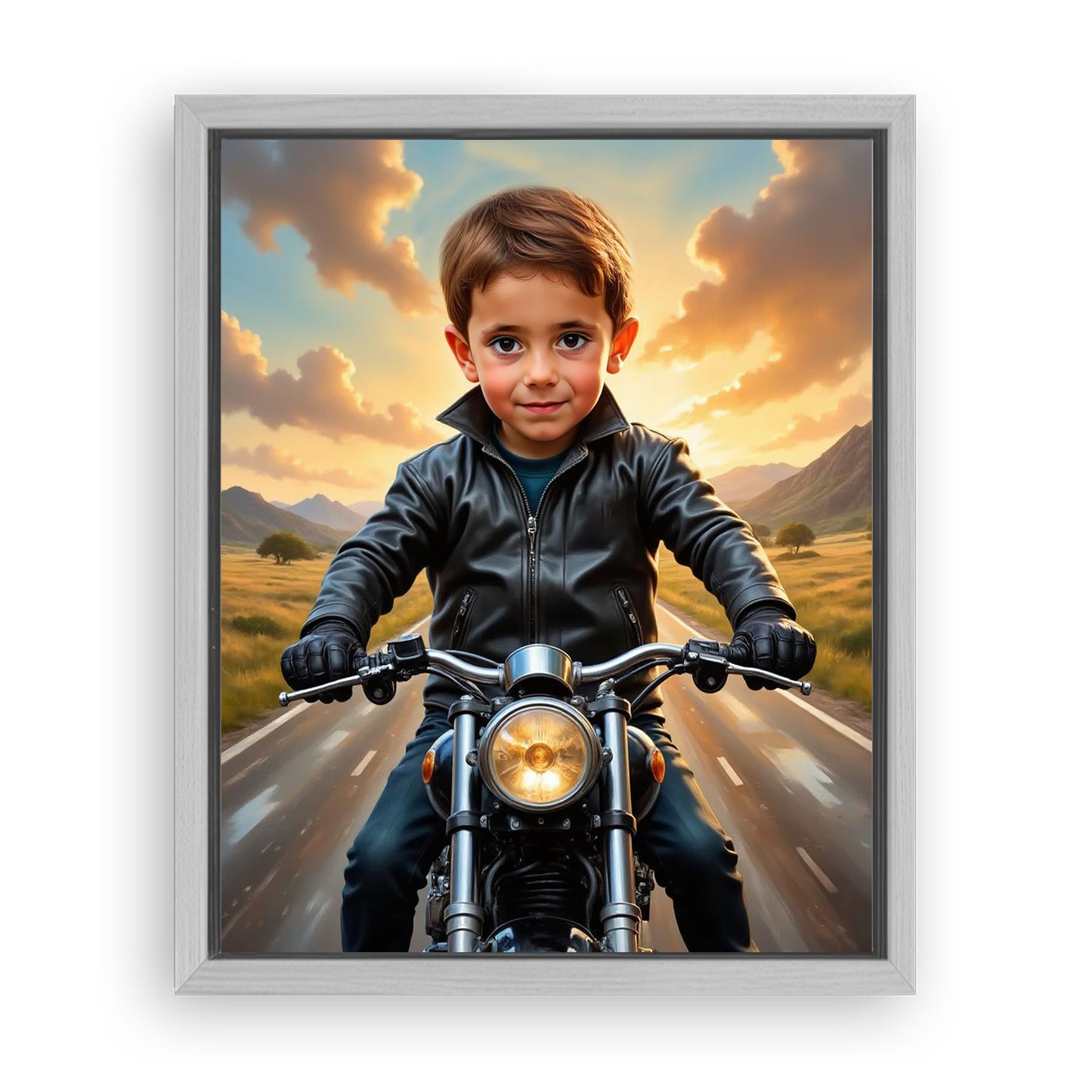 Make Your 10x08 Inches 'Biker' Canvas Even More Special, Add a Beautiful Premium Frame & Make It Truly Gift-Ready!