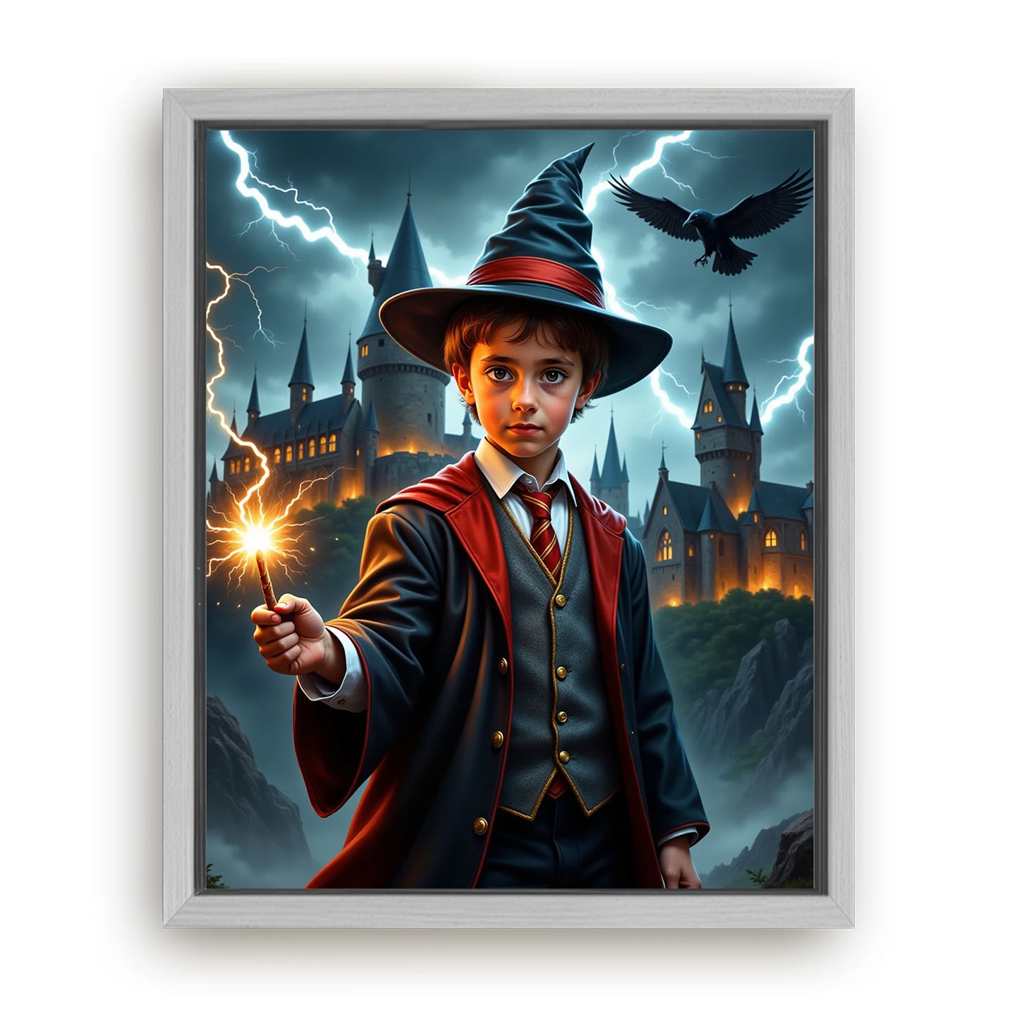 Make Your 16x20 Inches 'The Red House Wizard' Canvas Even More Special, Add a Beautiful Premium Frame & Make It Truly Gift-Ready!