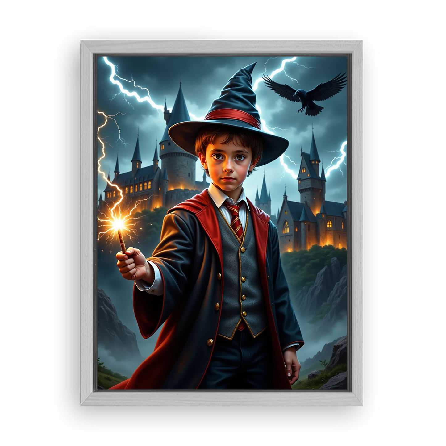 Make Your 12x16 Inches 'The Red House Wizard' Canvas Even More Special, Add a Beautiful Premium Frame & Make It Truly Gift-Ready!