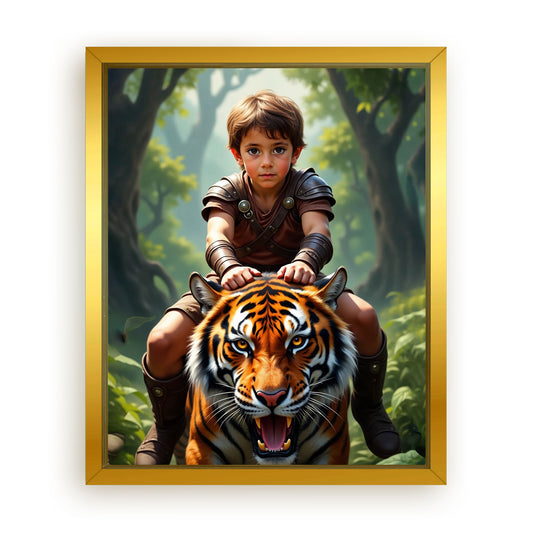 Save 33% When You Add A Frame To Your 16x20 'The Tiger Rider' Canvas Now