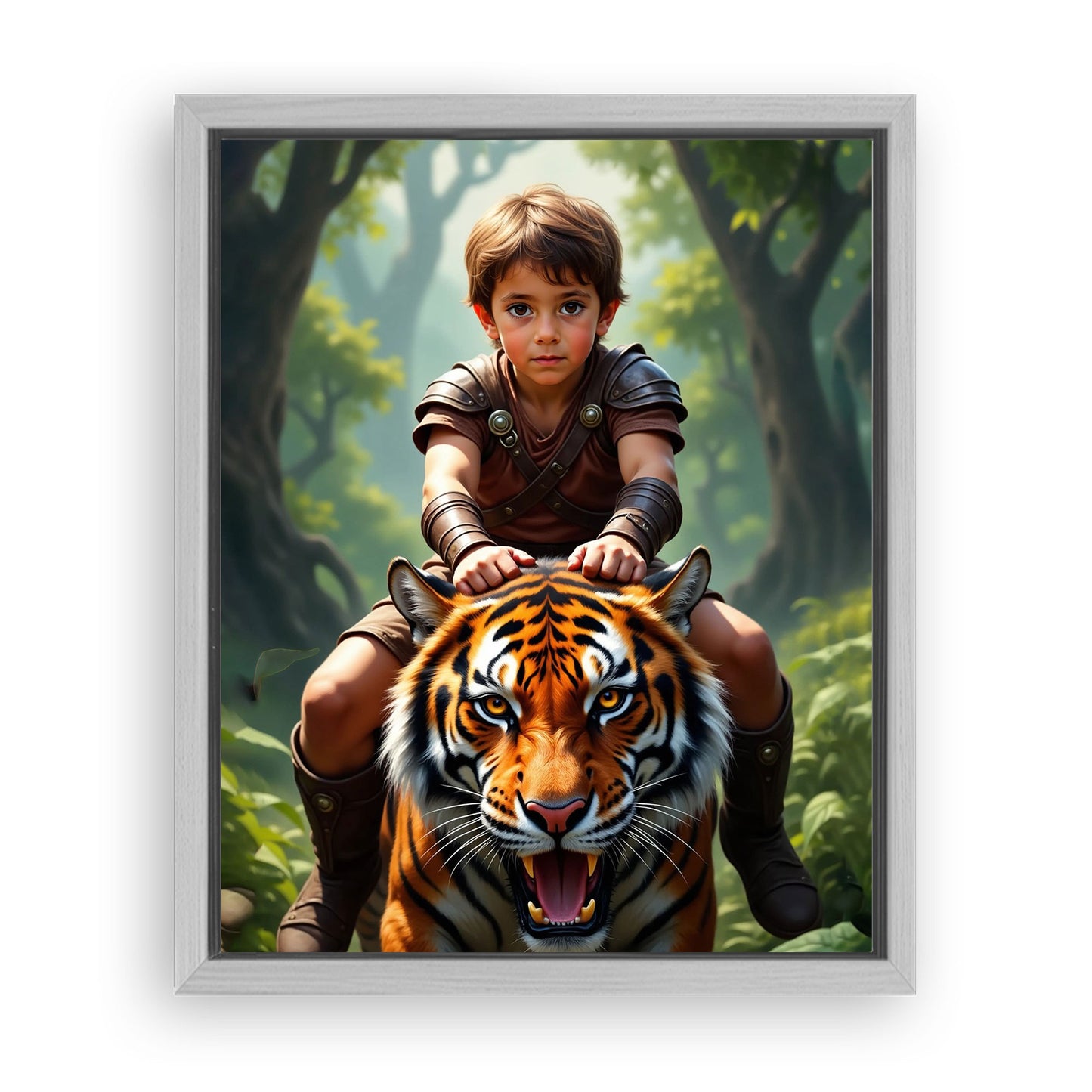 Save 33% When You Add A Frame To Your 16x20 'The Tiger Rider' Canvas Now