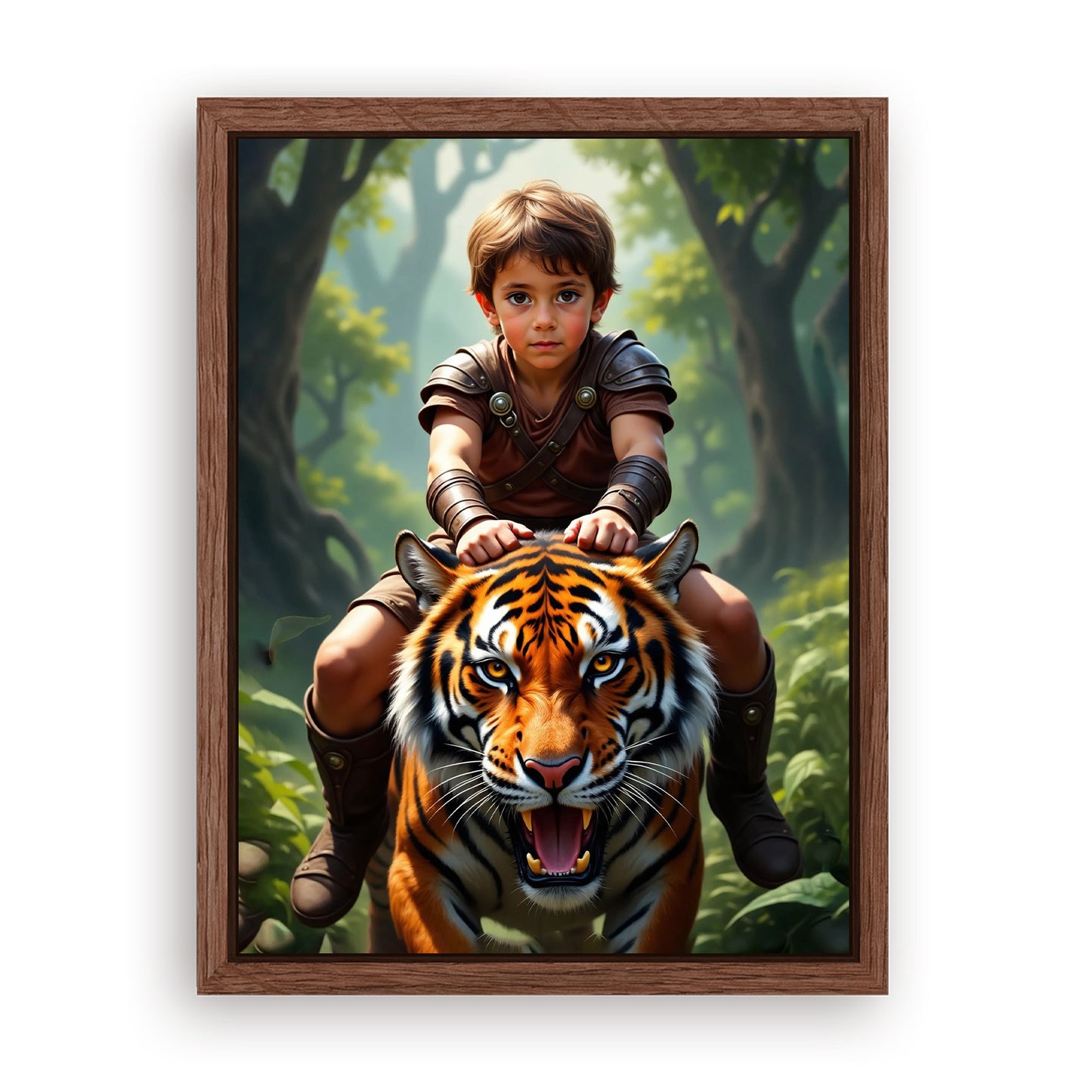 Save 33% When You Add A Frame To Your 18x24 'The Tiger Rider' Canvas Now
