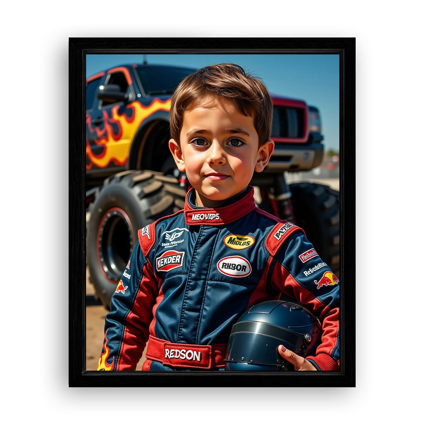 Save 33% When You Add A Frame To Your 16x20 'The Monster Racer' Canvas Now