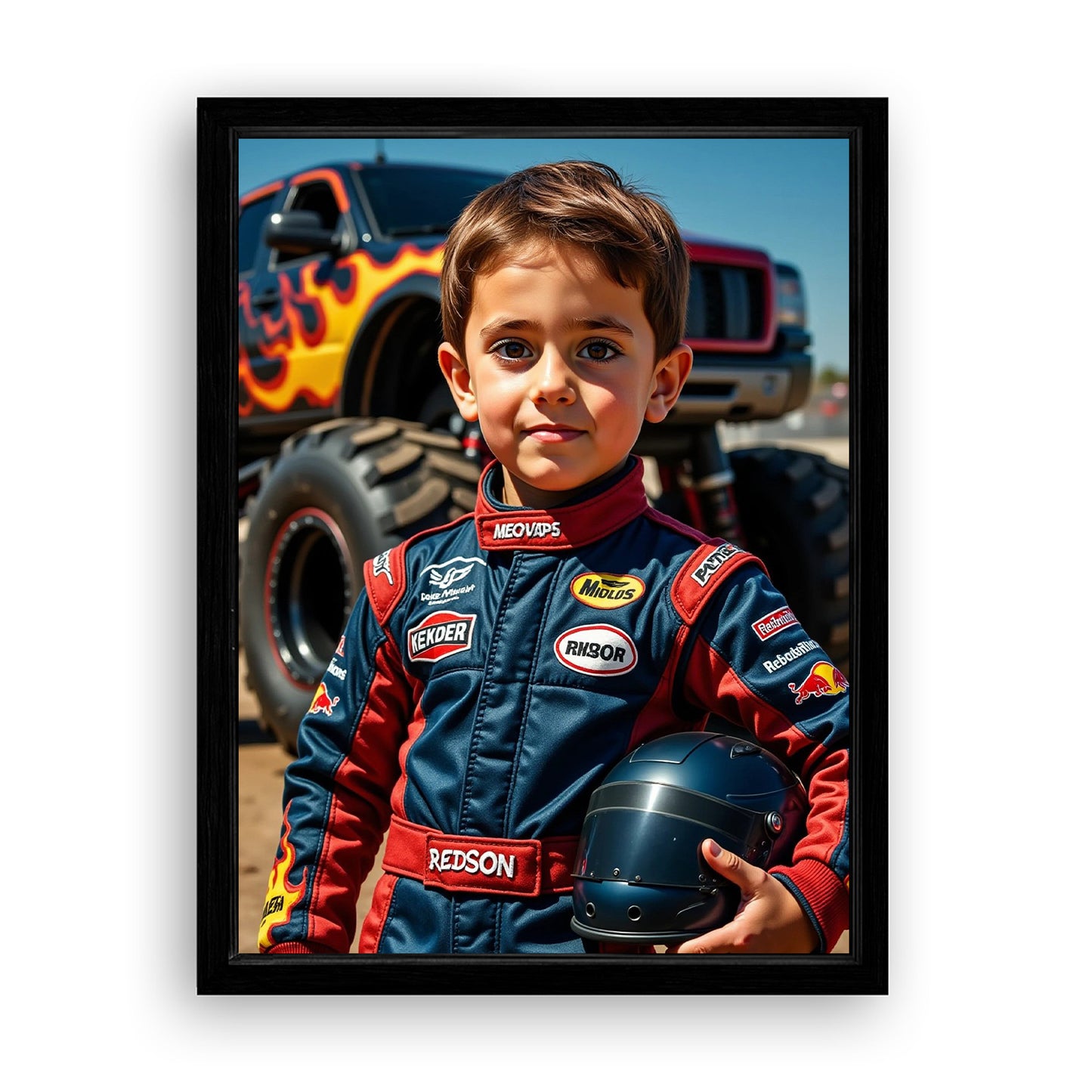 Save 33% When You Add A Frame To Your 18x24 'The Monster Racer' Canvas Now