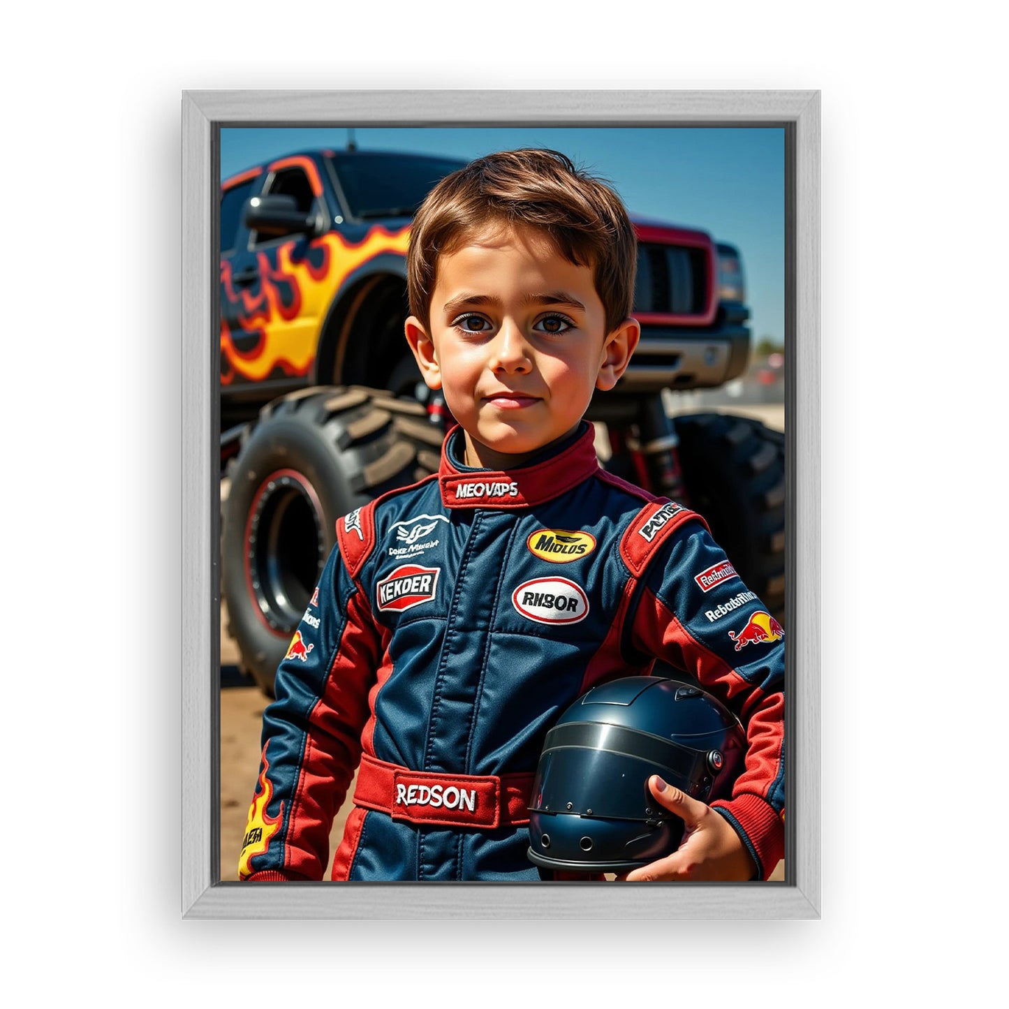 Save 33% When You Add A Frame To Your 12x16 'The Monster Racer' Canvas Now