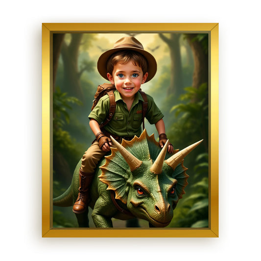Save 33% When You Add A Frame To Your 10x08 'The Dinosaur' Canvas Now