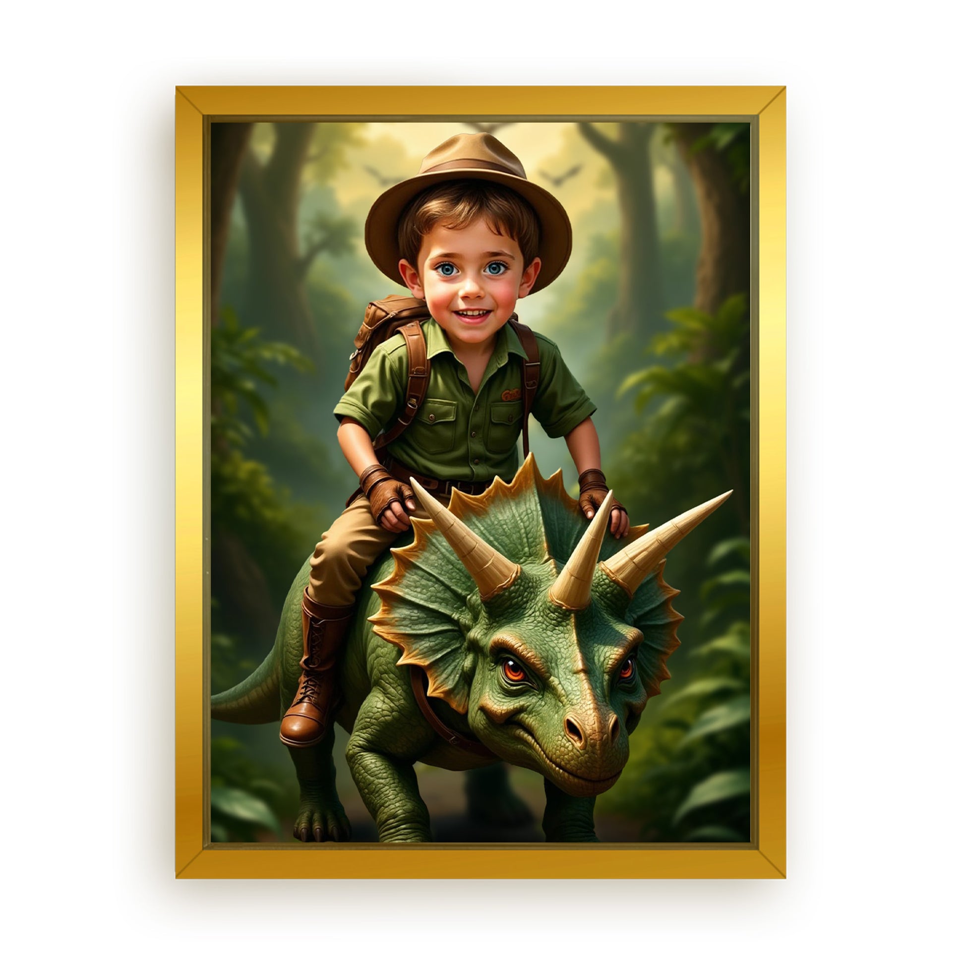 Save 33% When You Add A Frame To Your 12x16 'The Dinosaur' Canvas Now