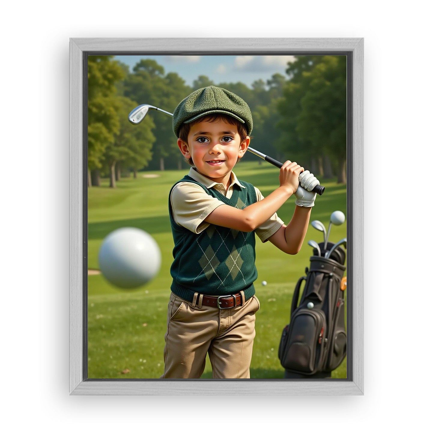 Make Your 10x08 Inches 'The Little Golfer' Canvas Even More Special, Add a Beautiful Premium Frame & Make It Truly Gift-Ready!
